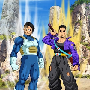 Fight zone, Fully Personalized DBZ Poster Portrait-Anime Me, Custom Art, Saiyan Poster, Family Portrait, Custom Couple Portrait- DIGITAL