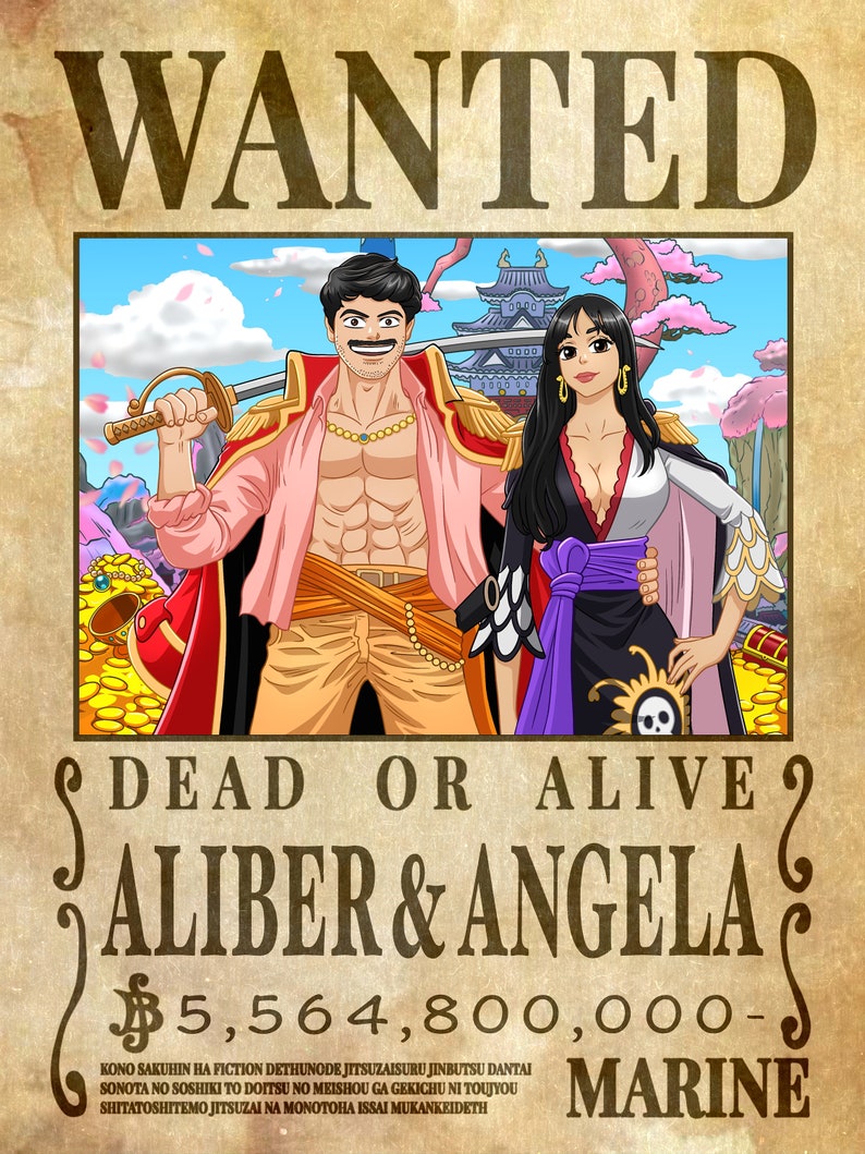 Fully Custom Anime Wanted Poster Treasure Edition, Personalized Pirate Anime Gift, Printable Wallart, Mothers Day Gift. DIGITAL image 10