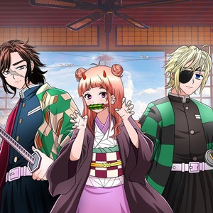 Anime-stijlportret, paar-anime, aangepast met alle anime-personages, foto verandert in anime, gepersonaliseerde anime