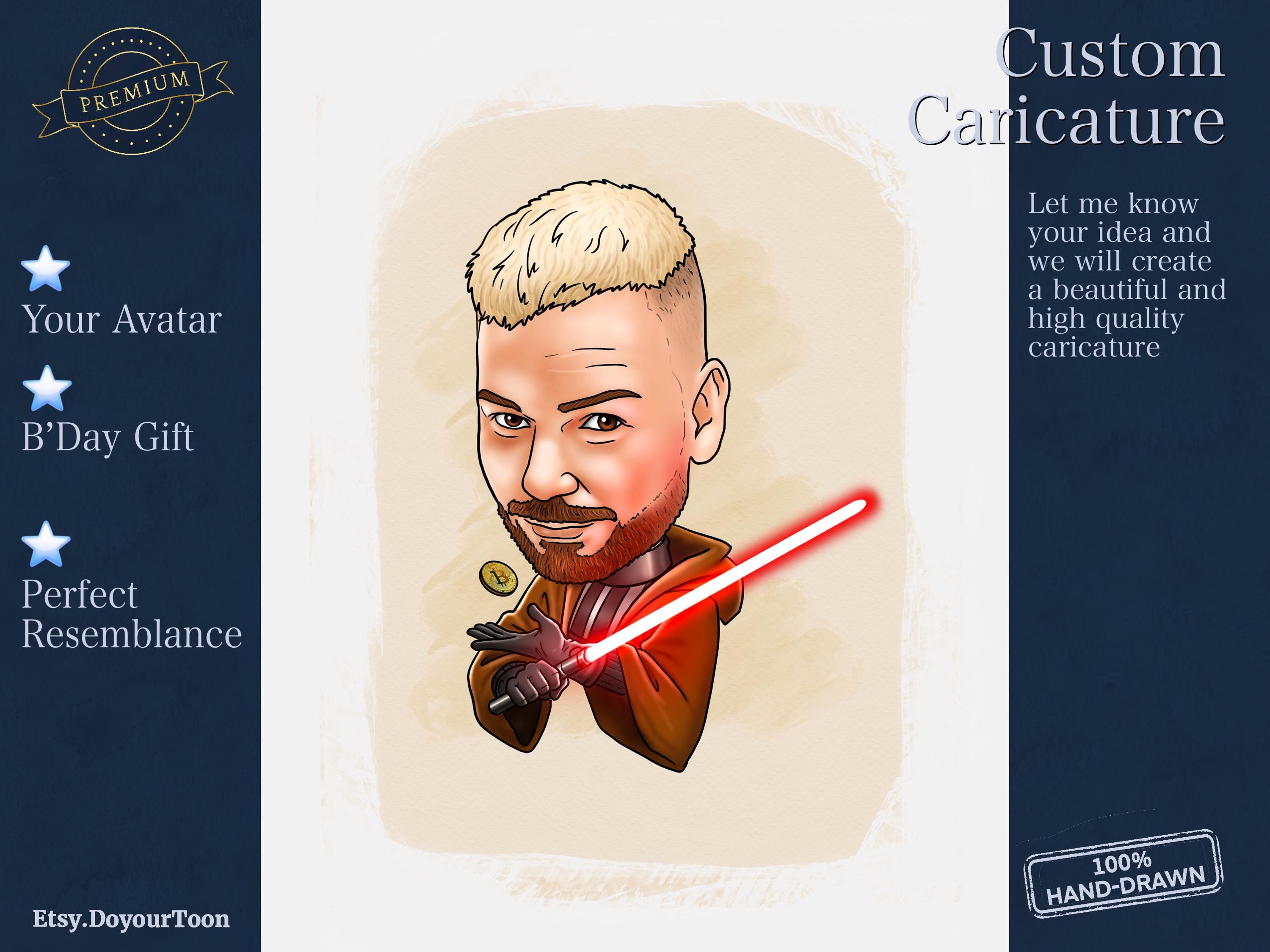 Custom Hand-Drawn Caricature: Personalized Avatar Gift (Digital Art)