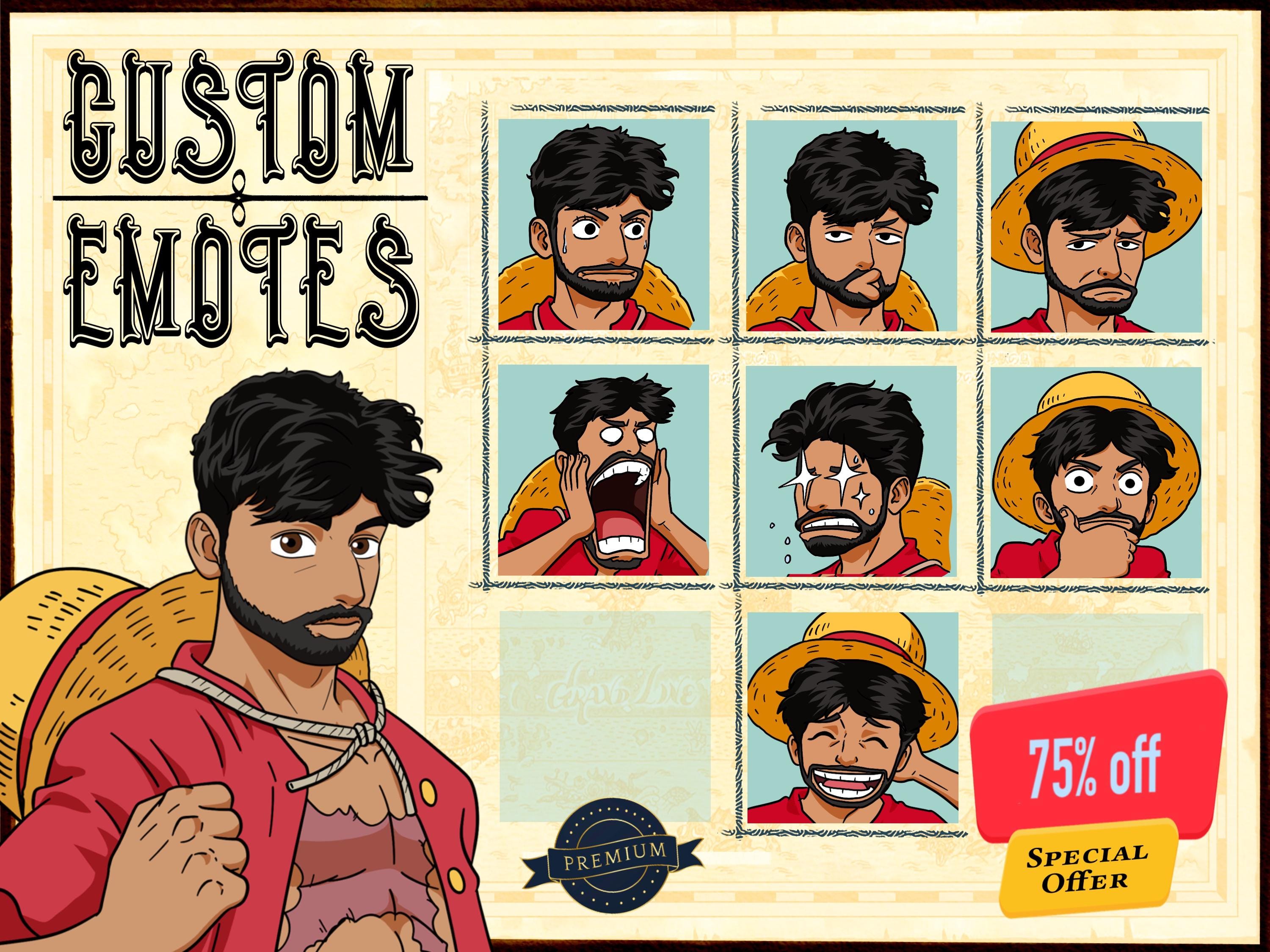 Custom Twitch Emotes, Pirate Character Based On Your Photo. Kick Emote, Vtuber Pirate Emote, Anime Emote, Pet Emote For Any Your Stream.