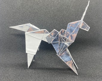 Origami Unicorn Figurine – Blade Runner Inspired Paper Unicorn, Sci-Fi Movie Gift, Film Replica Collectible
