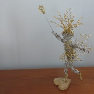 fairy dancer metal sculpture, Amelia, wire, brass wire