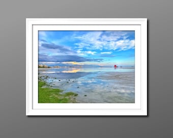 Siesta Key Beach Print: Water Reflection Landscape Photography