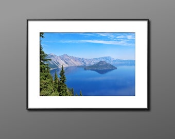 Fototryck av Crater Lake Oregon – Väggkonst med landskap i nationalpark