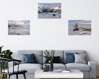 Sarasota Beach Photography Set of 3, Florida Seascape Prints