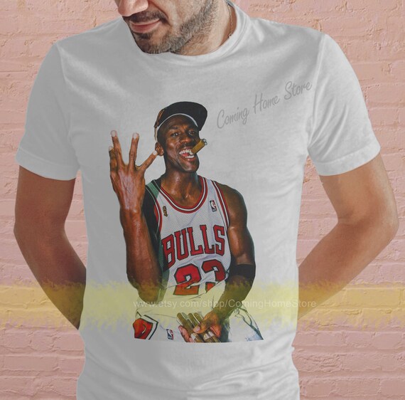 Michael Jordan Three Peat Cigar Shirt T 