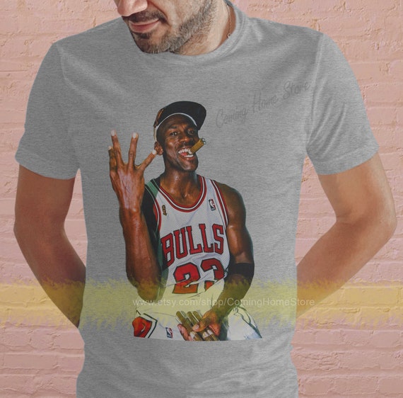 Michael Jordan Three Peat Cigar Shirt T 
