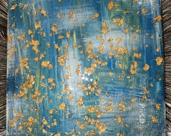 Polyresin Painting with Gold Leafs