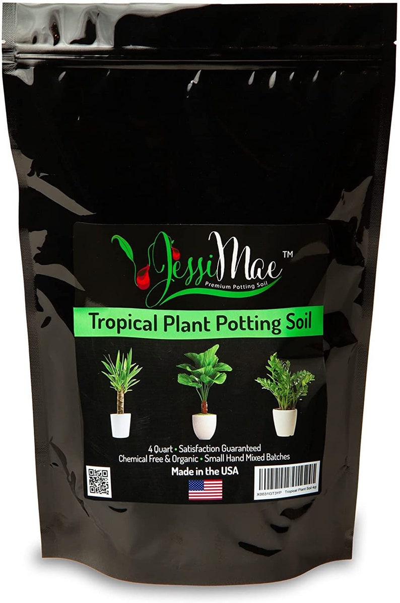 Tropical Organic Plant Soil Indoor Potting Mix with Perlite, Vermiculite, Compost, Worm Castings, Peat Moss 1 Gal image 1