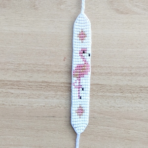 Bracelet with a pink flamingo Beaded bracelets
