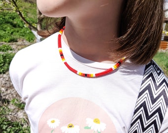 Kleurrijke handgemaakte ketting Kralenketting Beste cadeau voor haar Zomerketting KW006