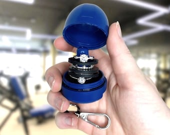 Ring Box - Waterproof Keychain Ring Box | Travel Ring Box | Wedding Ring Box | Gym Ring Holder