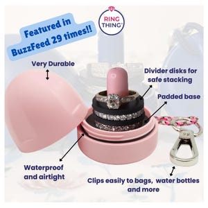 The Ring Thing- Ring Holder, Jewelry Organizer and Storage, Portable Waterproof Ring Holder, Gym Accessory, Travel Ring Case (Desert Pink)
