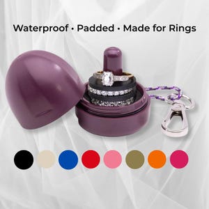 Ring Holder Keychain for Gym and Travel | Waterproof Ring Box, Padded & Stackable | Engagement and Wedding Ring Case | Ring Thing®