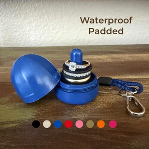 Waterproof Ring Holder Keychain, Padded & Stackable | Gym, Travel, Engagement Ring Case