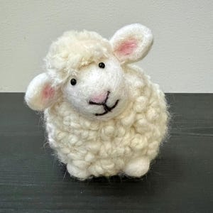 Needle Felted Sheep Ornament: Handmade Wool Farm Animal Decor