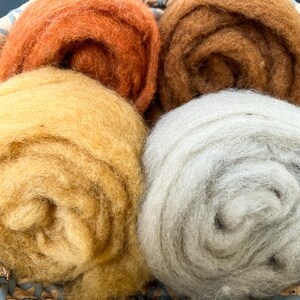 Carded Wool Slivers Needle Felting Wool Roving Carded Corriedale Roving Natural Colors for Needle Felted Animals Easy to Felt