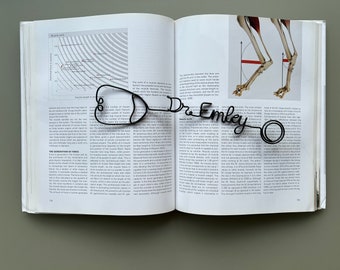 Personalised Stethoscope Bookmark | Handmade Wire Gift