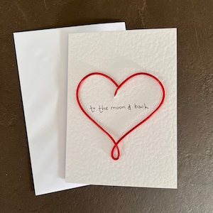 Tarjeta de San Valentín / Tarjeta de corazón de amor / Corazón de alambre / Marcador de corazón grande / Regalos de ratón de biblioteca / Te amo / Tarjeta de alambre / Tarjeta de aniversario