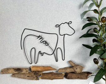 Wire Cow | Wire Cow Sign | Wire Art Cow | Cow Lovers Gifts | Vegan Gifts