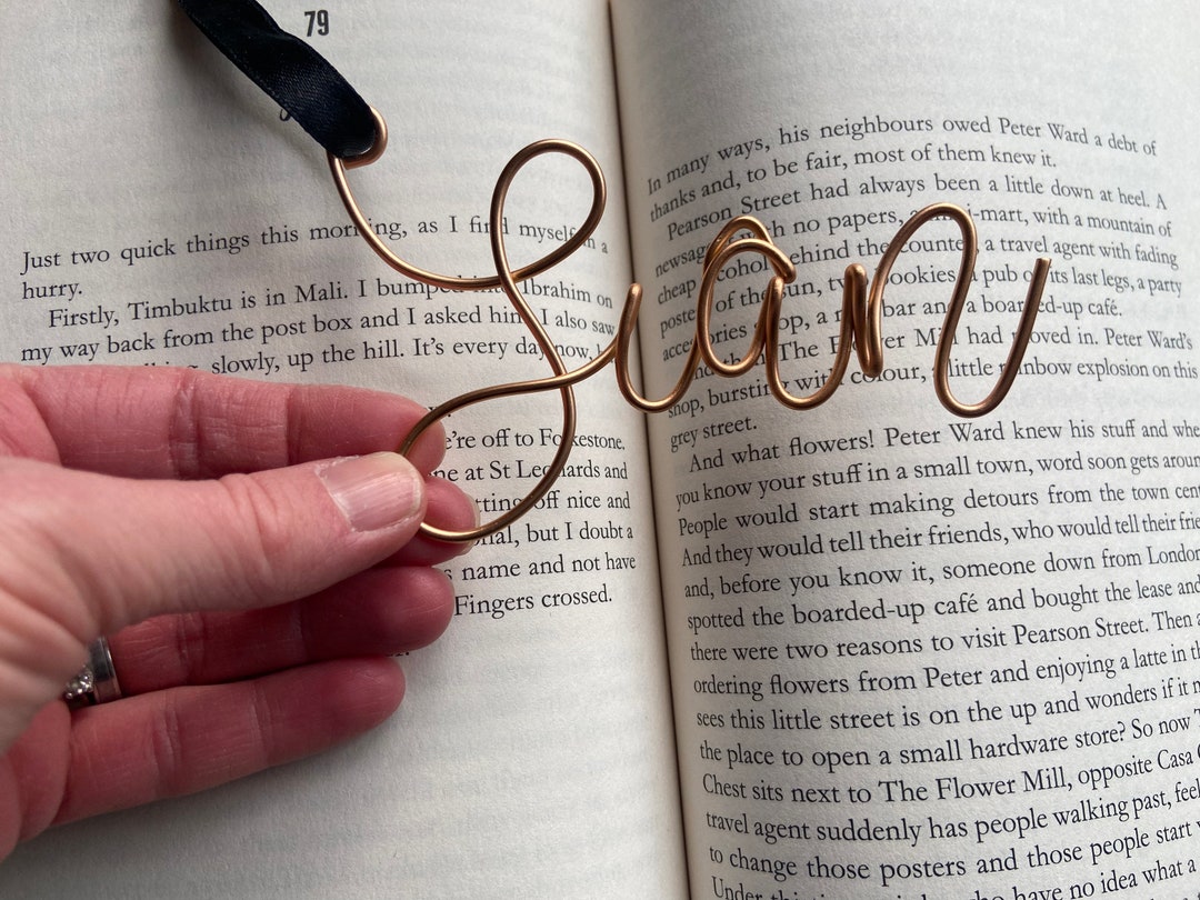 Personalised Wire Name Bookmark Wire Name Bookmark Mum Gifts Dad Gifts