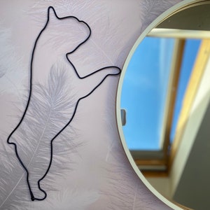 Greeting Frenchie Wire Sign (Medium) | Wire Frenchie Sign for Frenchie Lovers | Frenchie Wall Art | Frenchie gifts | French Bulldog Wire Art
