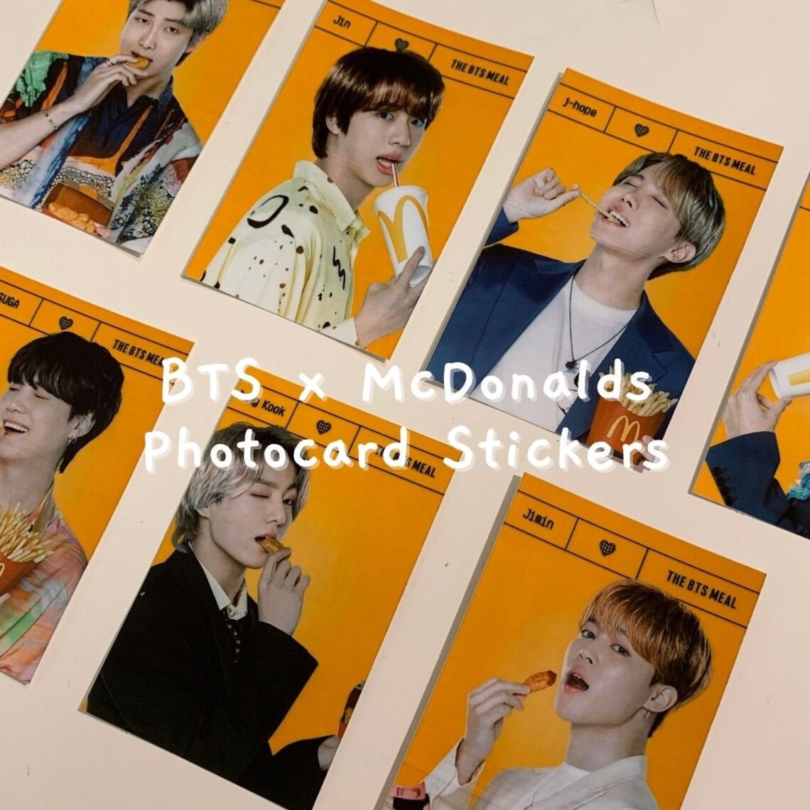BTS x McDonalds Photocard Stickers Etsy