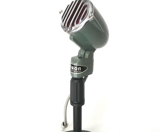 Vintage 1950’s Olson M105 “Big Walter” HiZ Crystal Bullet Microphone with Stand -Harmonica Mic