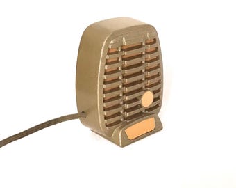 Vintage 1940’s-50’s Shure Gold Finish CX-80 HiZ Crystal Microphone- Excellent Harmonica Mic