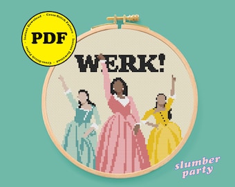 Schuyler Sisters Hamilton Cross Stitch Pattern