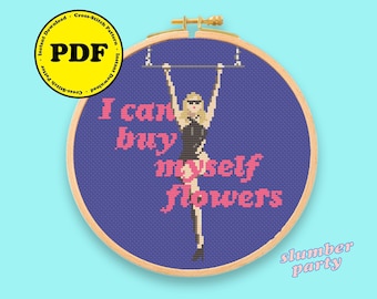 I Can Buy Myself Flowers - Miley Cyrus Cross Stitch Pattern PDF - Instant Download