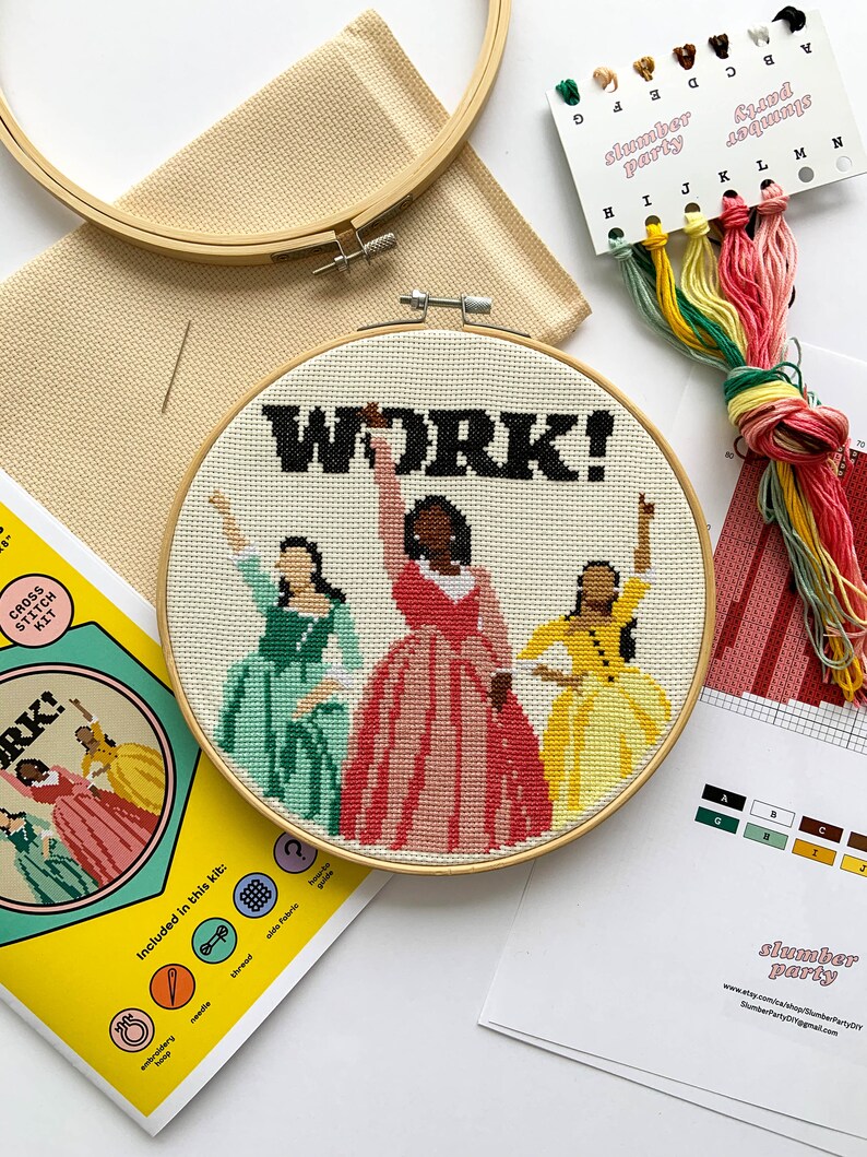 HAMILTON Schuyler Sisters Work DIY Cross Stitch Kit Etsy Canada