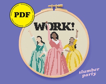 HAMILTON - Schuyler Sisters Work Cross Stitch Pattern