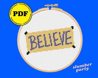 BELIEVE SIGN - Cross Stitch DIY Pattern