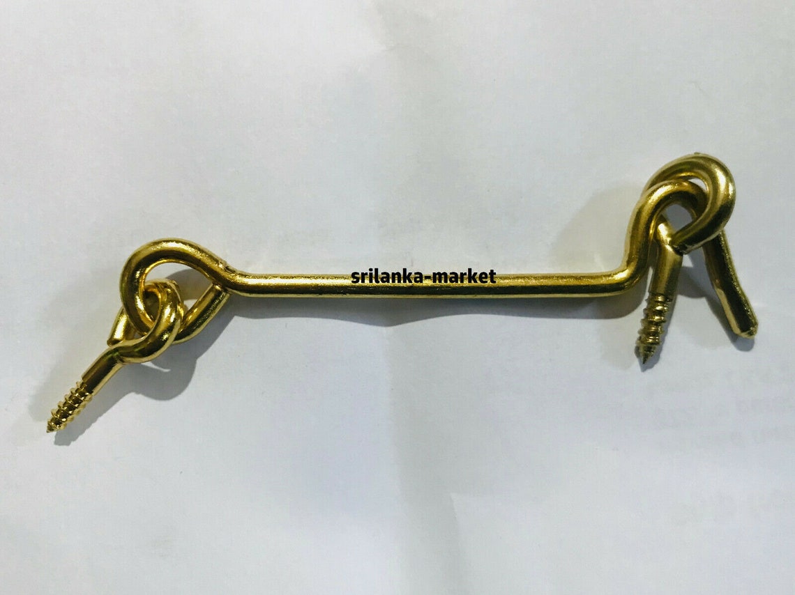 Vintage Solid Brass hook and eye Latch Door lock Bathrooms Etsy
