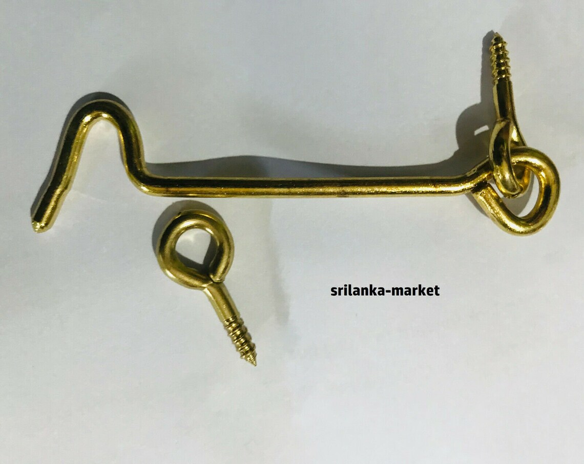 Vintage Solid Brass hook and eye Latch Door lock Bathrooms Etsy
