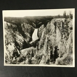 Original 1937 Yellowstone National Park Press Photo Wyoming Waterfall Vintage
