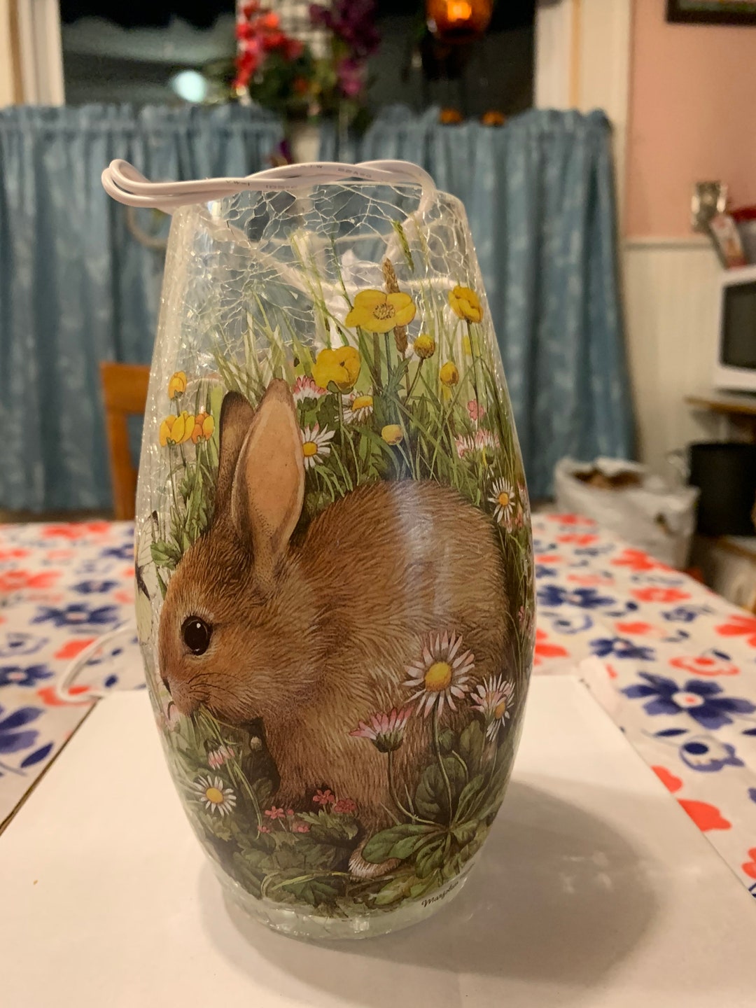 Frosted Glass Bunny Electrical Lamp Etsy