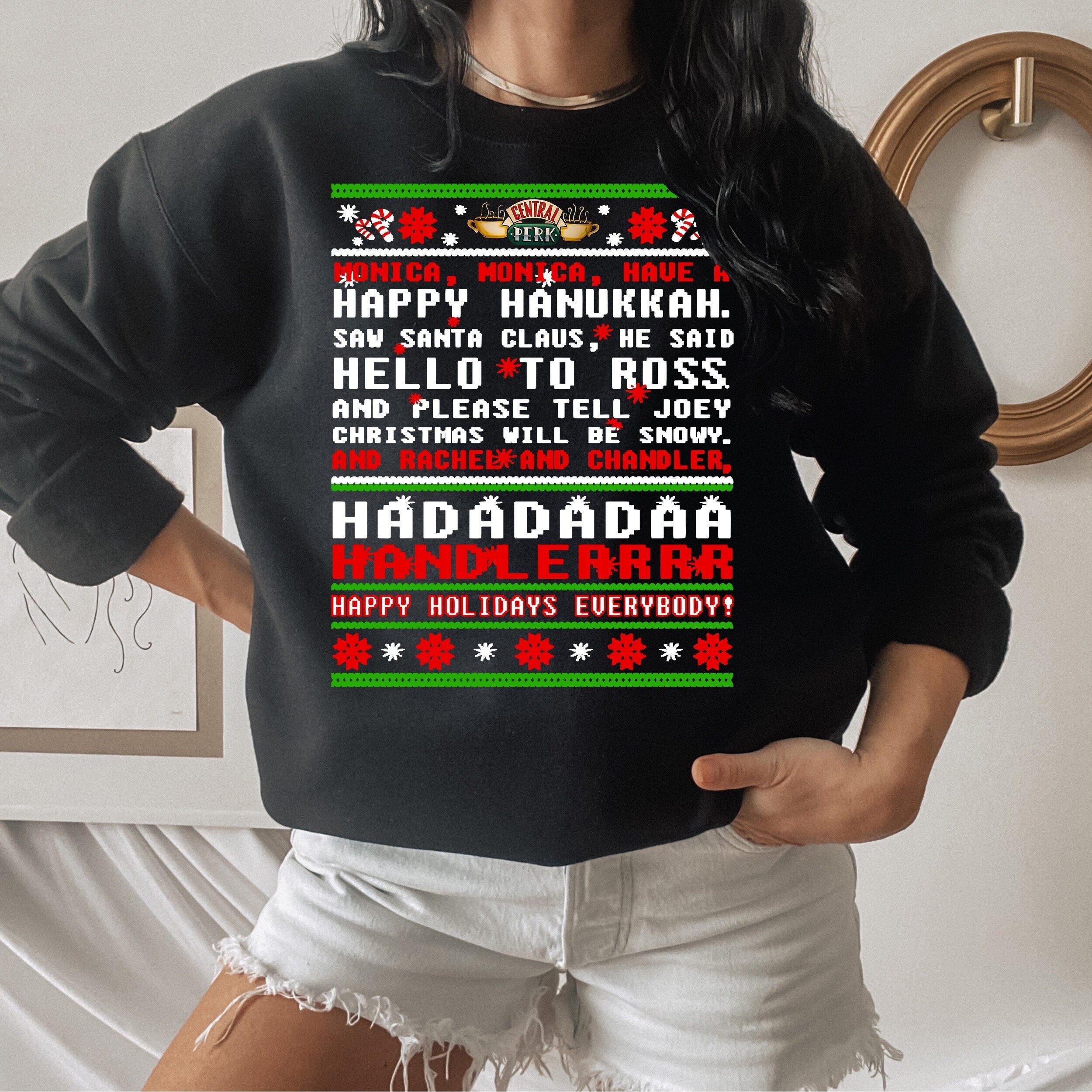 Vintage Christmas Sweater Central Perk Friends Series Xmas Ugly