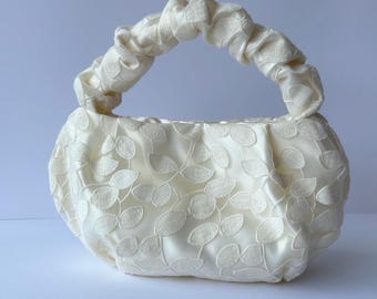 Luxury wedding bag - Bridal lace satin bag | Unique designer wedding bag