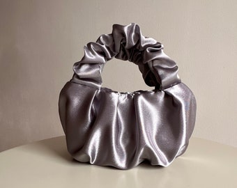 Scrunchies petit sac de soirée rouge | +25 couleurs | 3 tailles | sac pour mariage | Petit sac à main femme mignon | sac à main élégant | idée cadeau pour femme