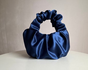 Scrunchie satin small evening bag | +25 colors | 3 sizes | bag for wedding | Small cute woman handbag | stylish purse | gift idea for woman