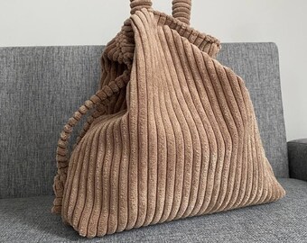 Tote bag | Corduroy Shoulder Bag Women | Casual Tote
