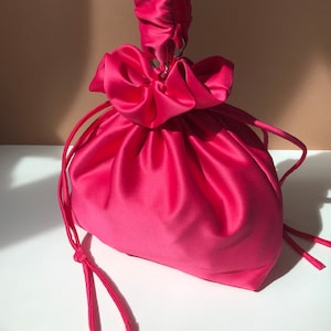 Evening Drawstring Pouch, Floral Jade
