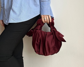 Chianti velvet bag with knots| NEW furoshiki knot bag | designer woman bag | +25 colors | stylish bag for event | velvet woman bag