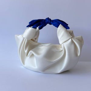 Small satin bag with knots | Stylish satin purse | cocktail bag | Origami bag | +35 colors | Evening clutch bag |  furoshiki knot bag