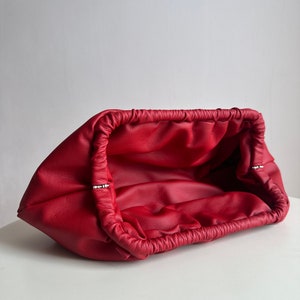 Red cloud clutch bag 25 colors evening designer woman clutch Handmade clutch for event Detachable Strap for Clutch Bag Use image 5