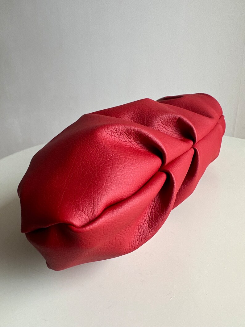 Red cloud clutch bag 25 colors evening designer woman clutch Handmade clutch for event Detachable Strap for Clutch Bag Use image 6