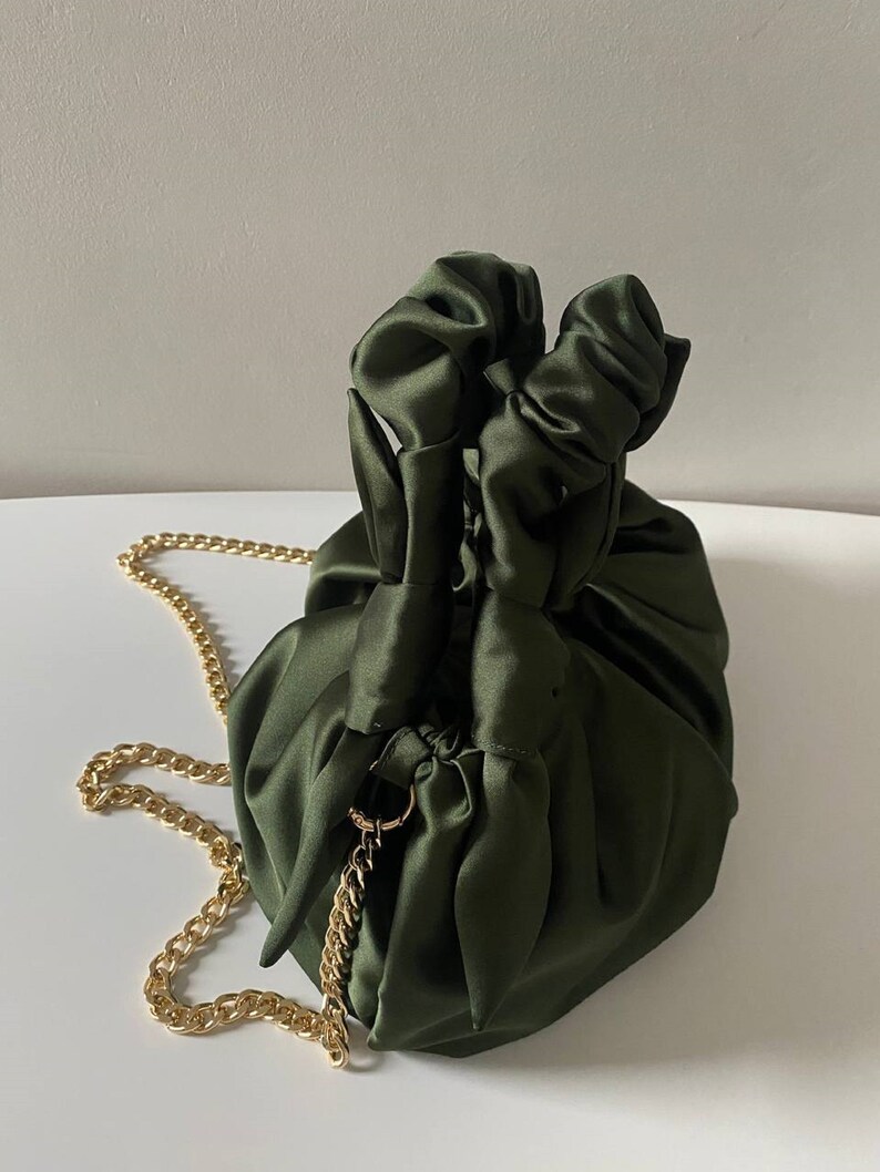 Satin Knot Bag Small Khaki Bag 25 Colors Gift for Her Etsy
